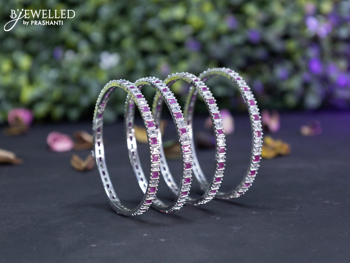 Zircon bangles with ruby and cz stones