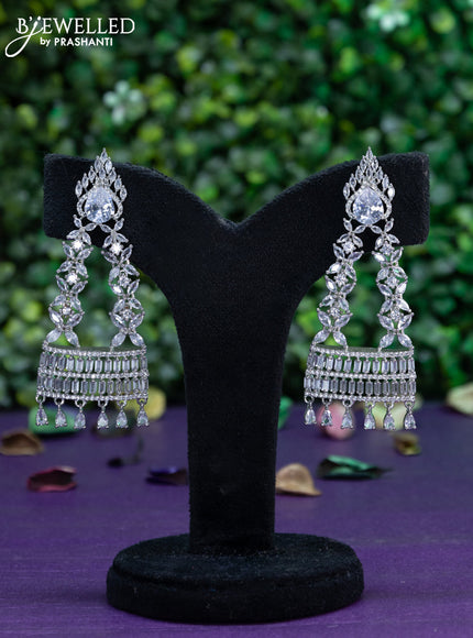 Zircon earring with cz stones and hangings