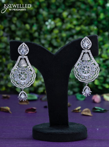 Zircon earring with cz stones and hangings