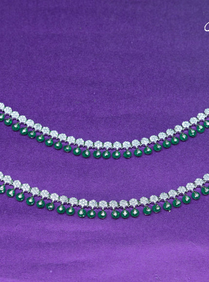 Zircon anklet with emerald and cz stones