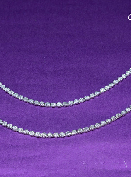 Zircon anklet floral design with cz stones