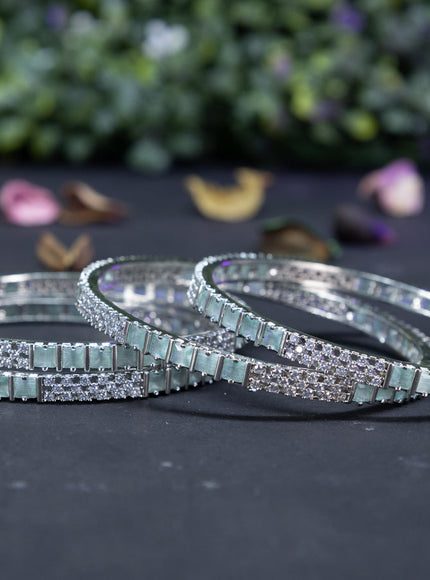 Zircon bangles with mint green and cz stones