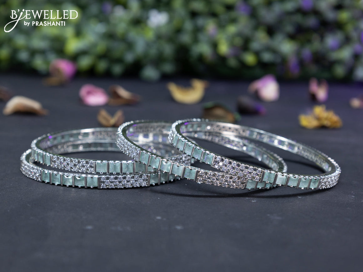 Zircon bangles with mint green and cz stones