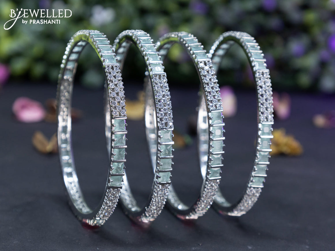 Zircon bangles with mint green and cz stones