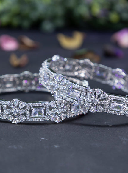 Zircon bangles floral design with cz stones