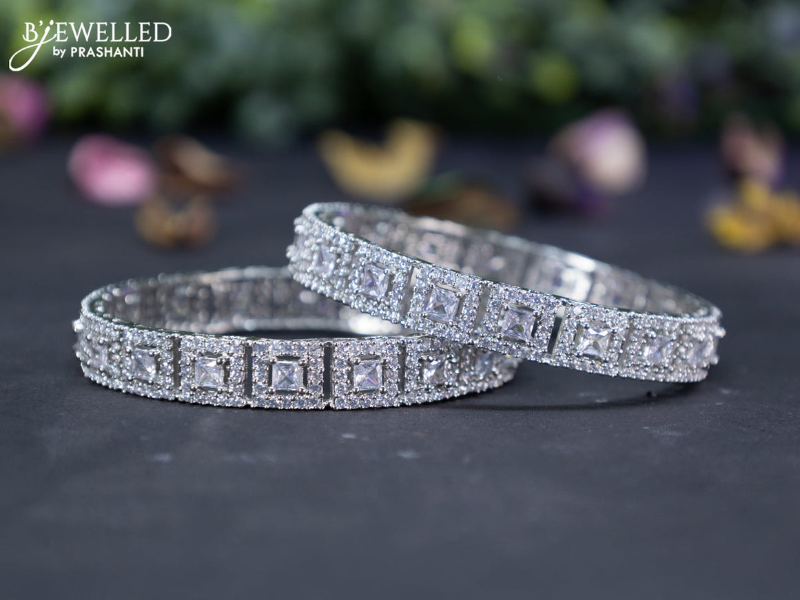 Zircon bangles with cz stones