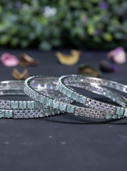 Zircon bangles with mint green and cz stones