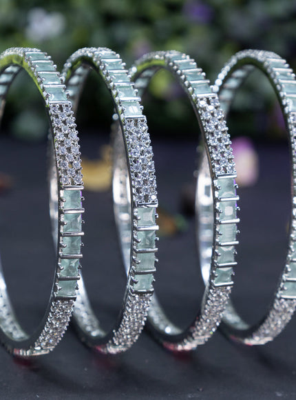 Zircon bangles with mint green and cz stones