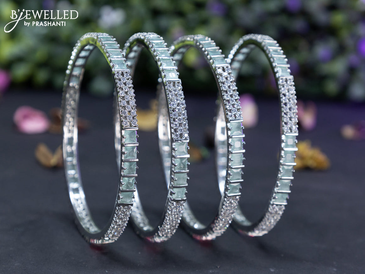 Zircon bangles with mint green and cz stones