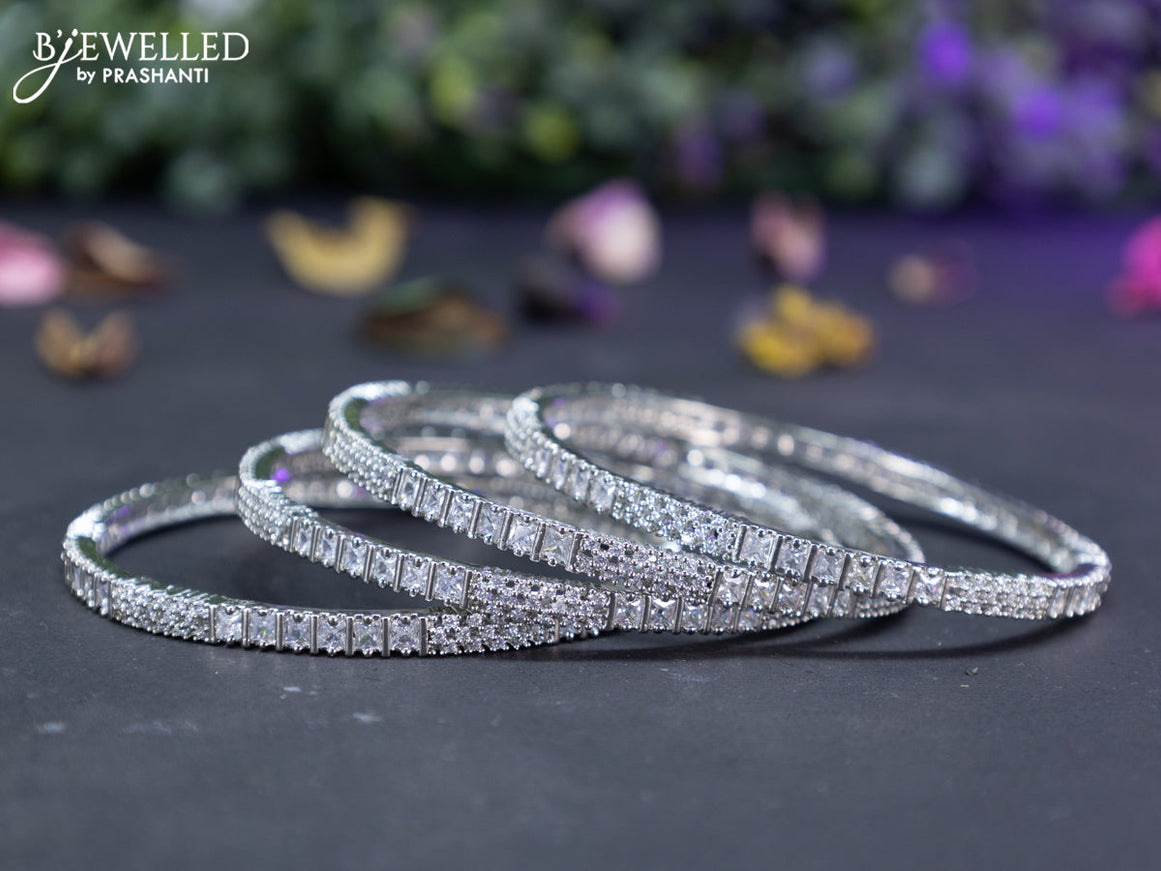 Zircon bangles with cz stones