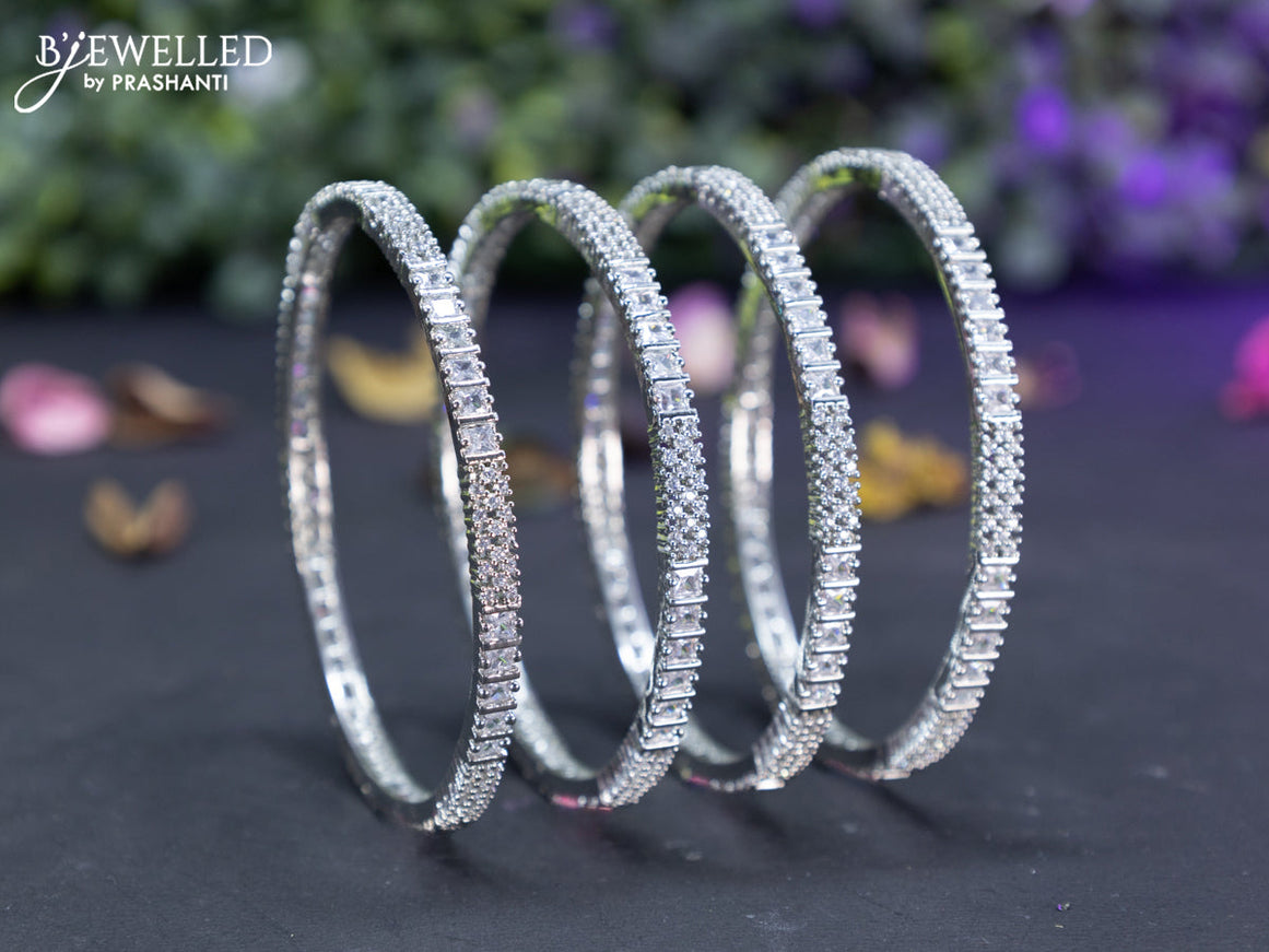 Zircon bangles with cz stones