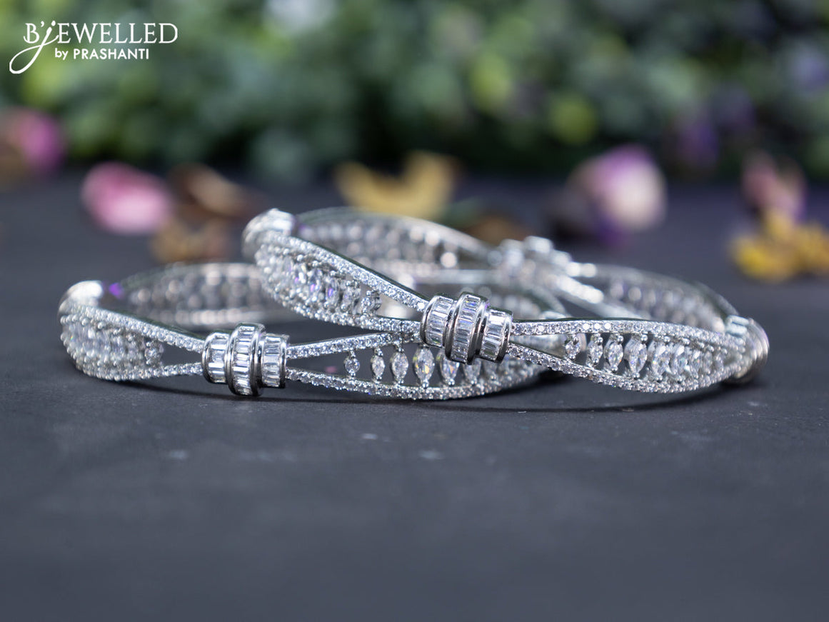 Zircon bangles with cz stones