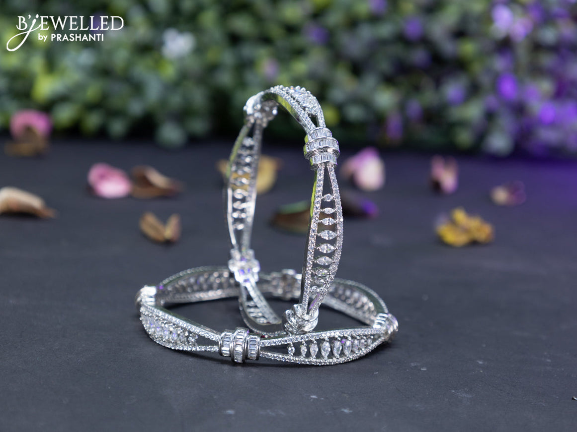 Zircon bangles with cz stones