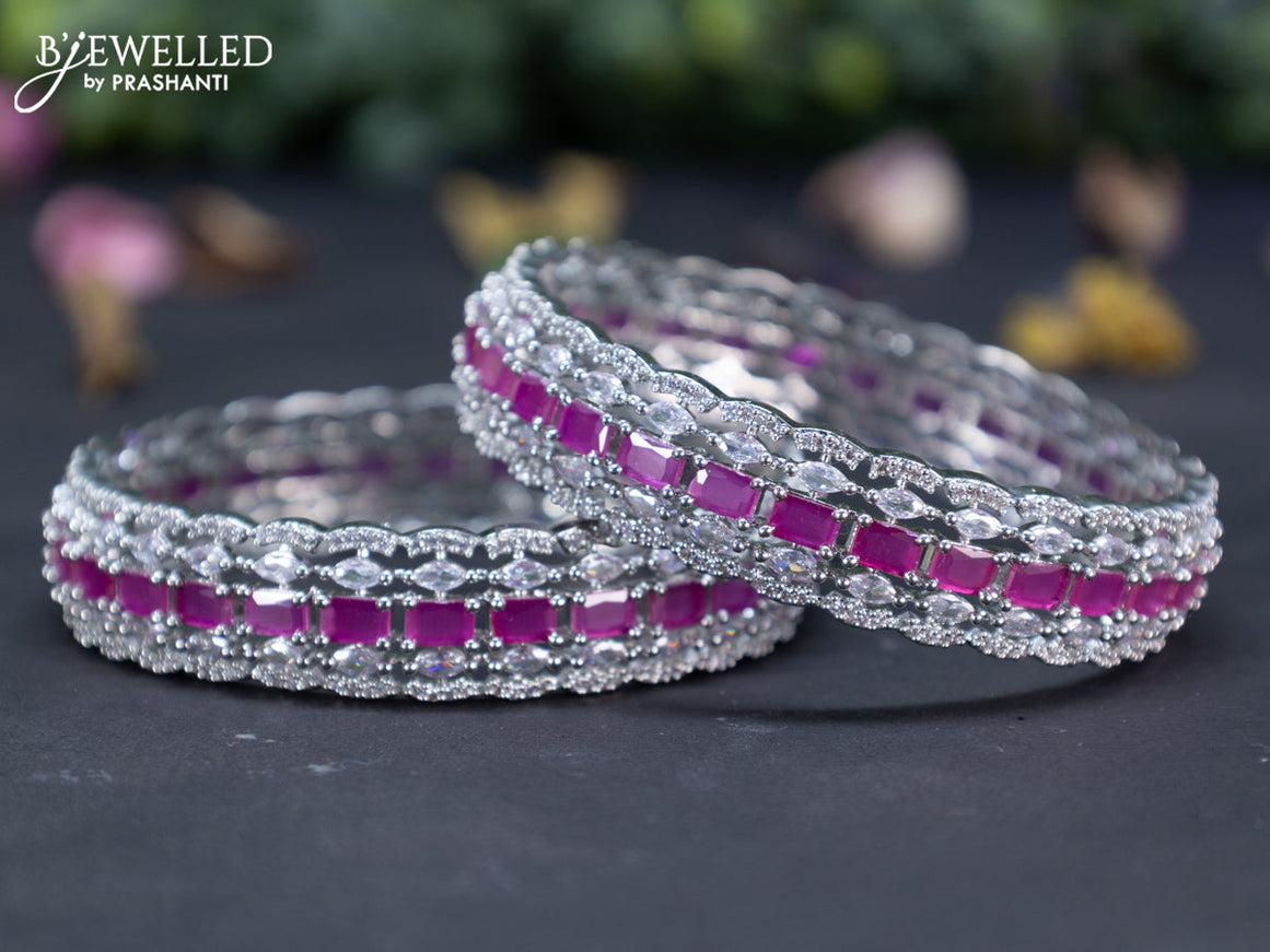 Zircon bangles with ruby and cz stones