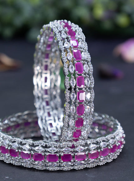 Zircon bangles with ruby and cz stones