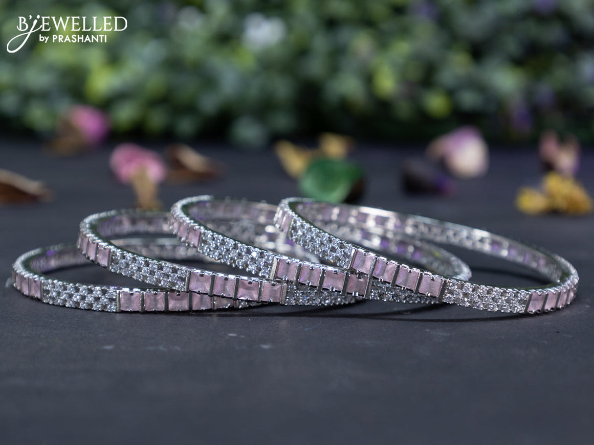 Zircon bangles with baby pink and cz stones