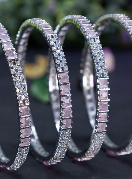 Zircon bangles with baby pink and cz stones