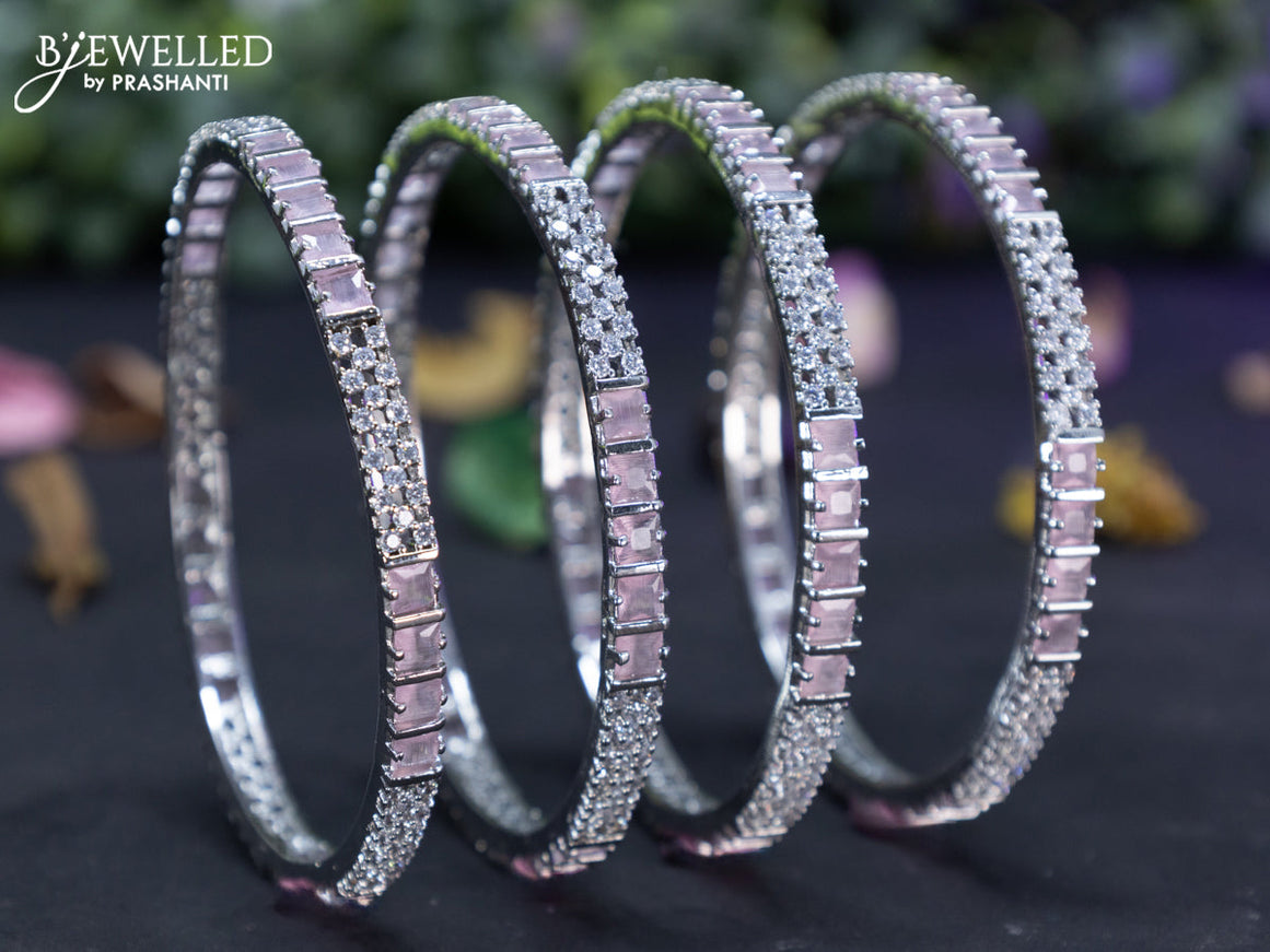 Zircon bangles with baby pink and cz stones