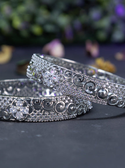 Zircon bangles floral design with cz stones