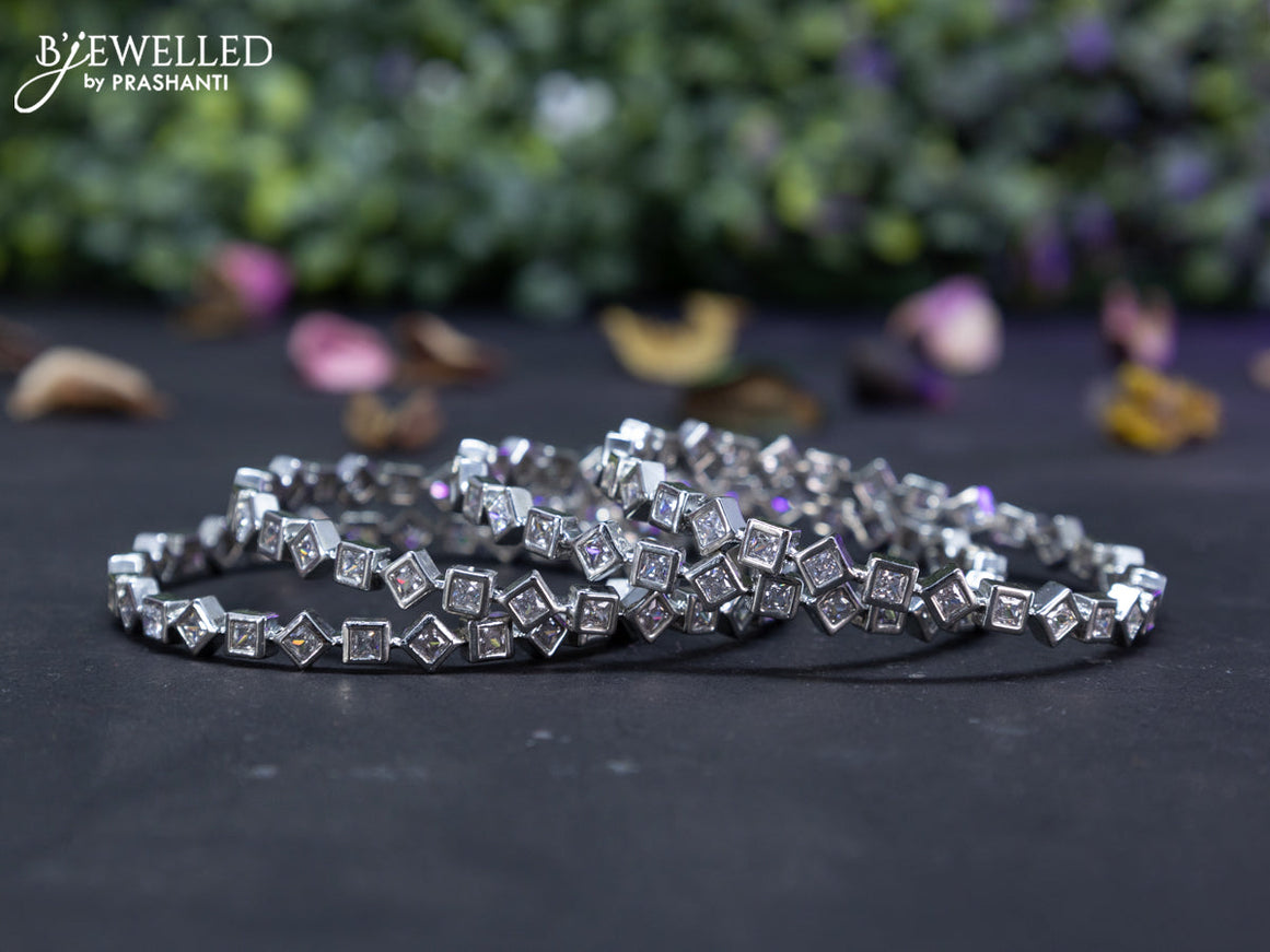 Zircon bangles with cz stones