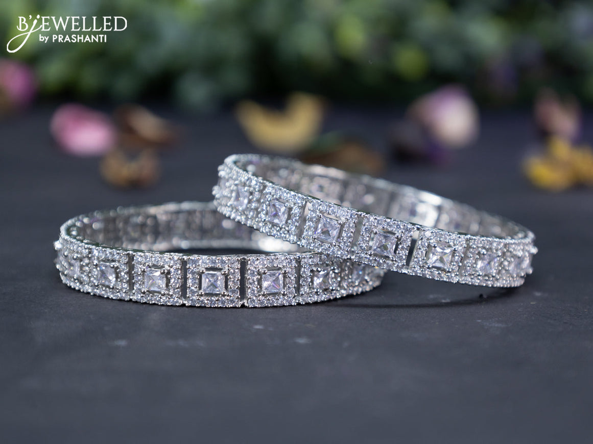 Zircon bangles with cz stones