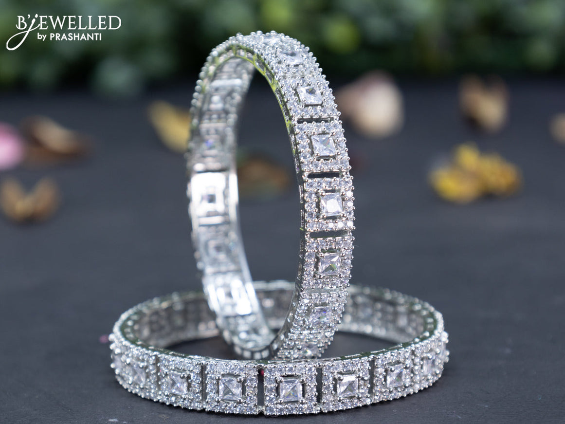 Zircon bangles with cz stones