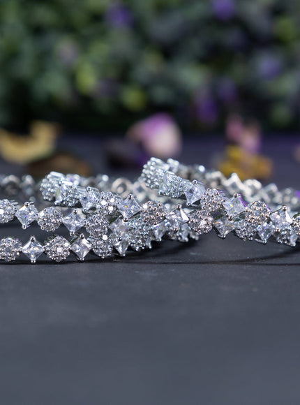 Zircon bangles floral design with cz stones