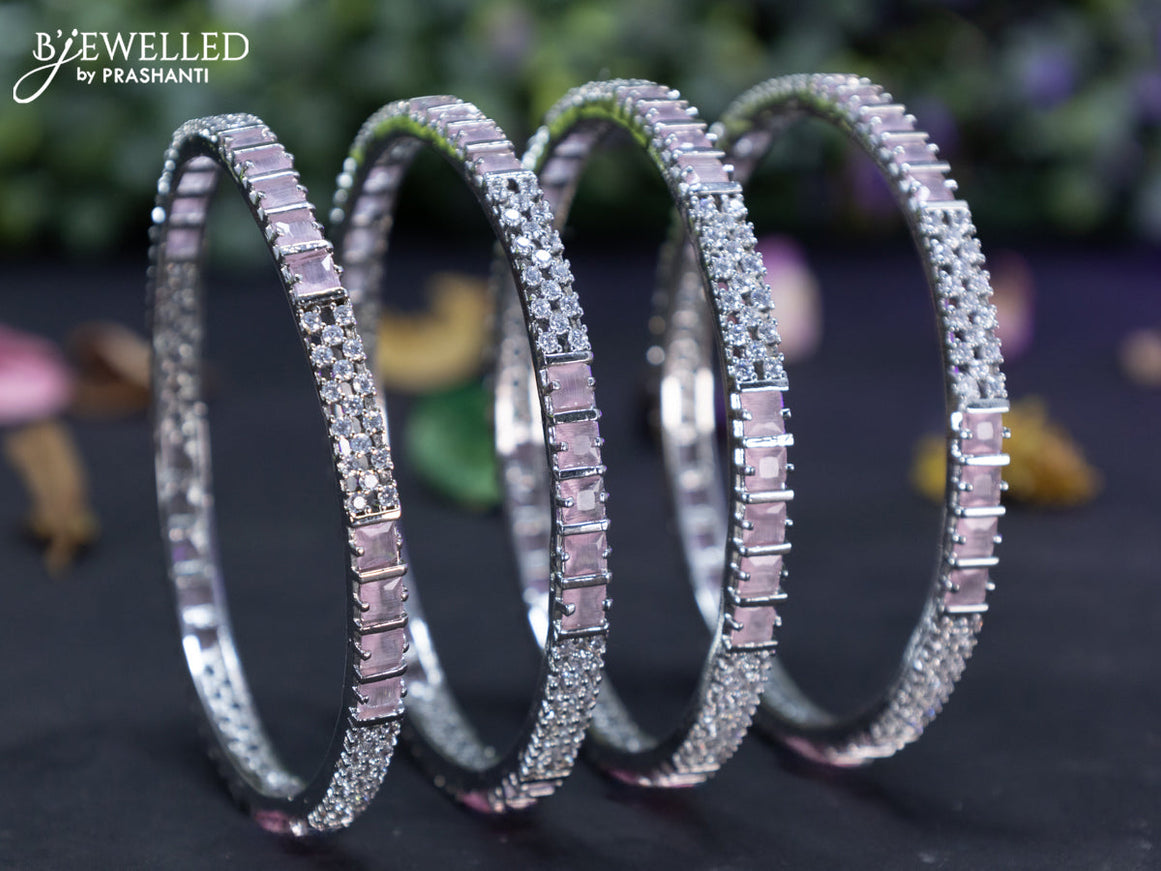 Zircon bangles with baby pink and cz stones