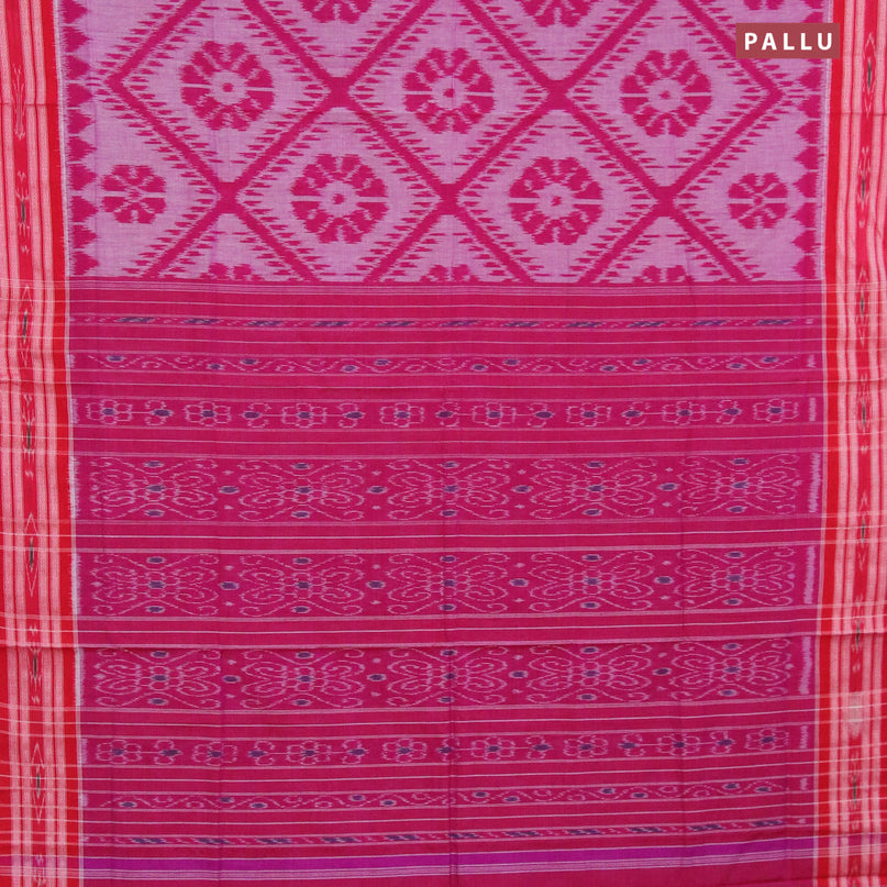 Ikat cotton saree dual shade of purple and red with allover ikat weaves and vidarbha border without blouse