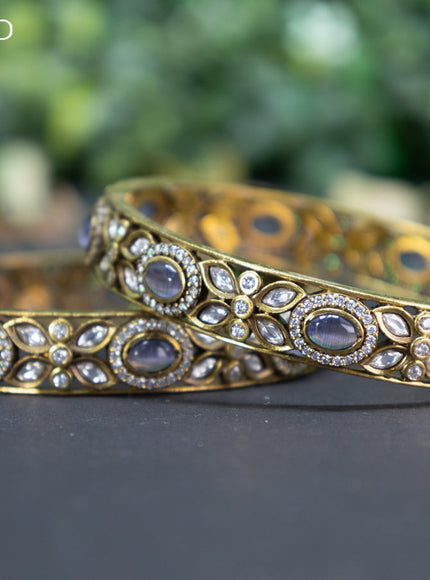 Victorian bangle with violet and cz stones