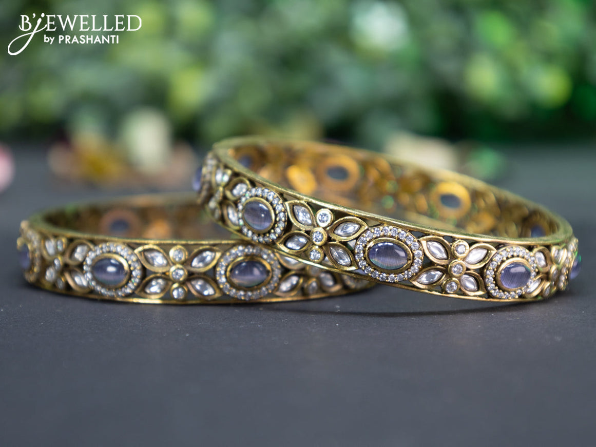 Victorian bangle with violet and cz stones