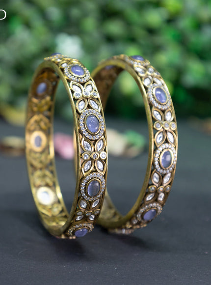 Victorian bangle with violet and cz stones