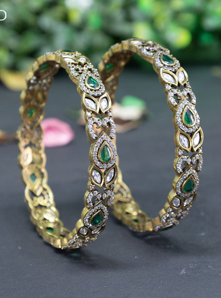 Victorian bangle with emerald and cz stones