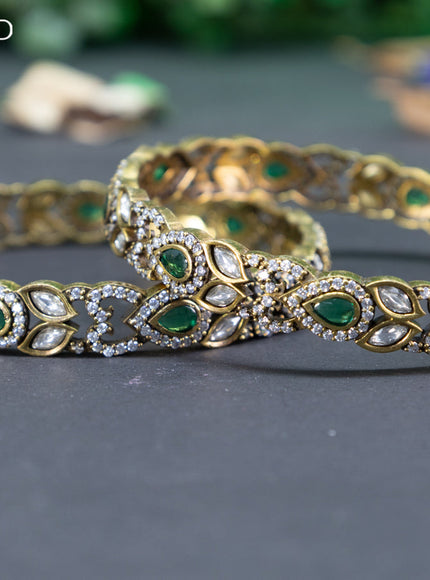 Victorian bangle with emerald and cz stones