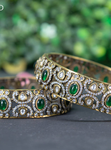 Victorian bangle with emerald and cz stones