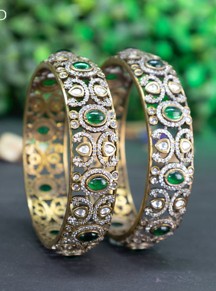 Victorian bangle with emerald and cz stones