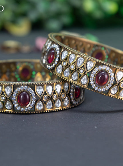 Victorian bangle with ruby and cz stones