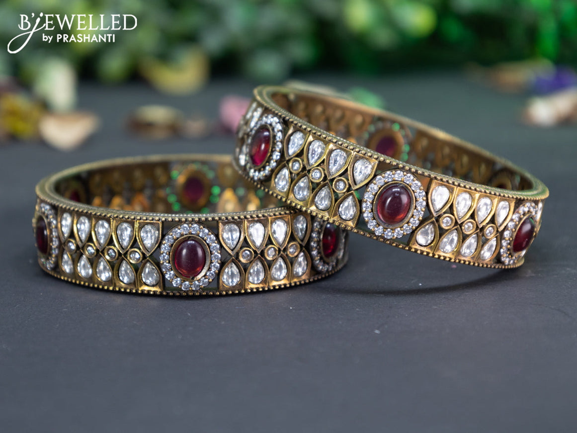 Victorian bangle with ruby and cz stones