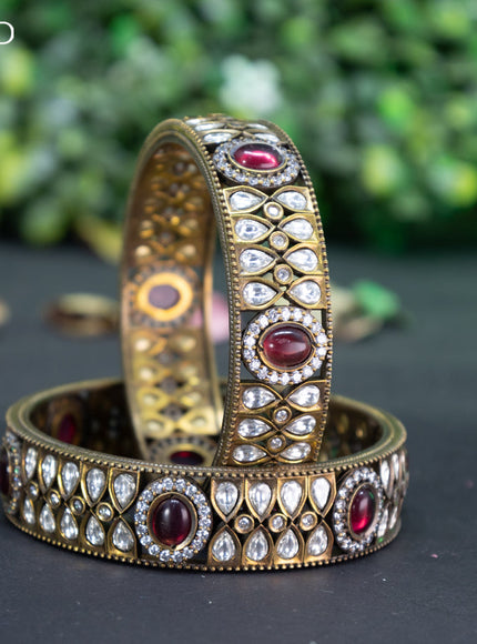 Victorian bangle with ruby and cz stones