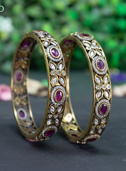 Victorian bangle with ruby and cz stones