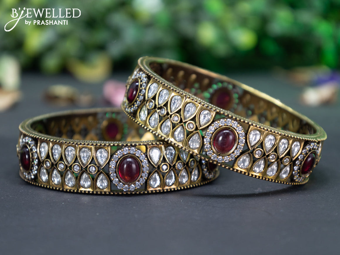 Victorian bangle with ruby and cz stones