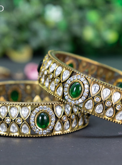 Victorian bangle with emerald and cz stones