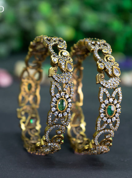 Victorian bangle with emerald and cz stones