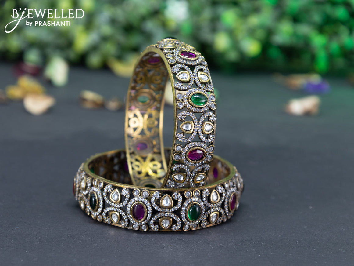 Victorian bangle with kemp and cz stones