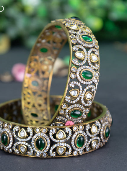 Victorian bangle with emerald and cz stones