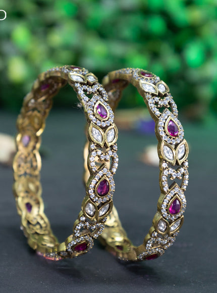 Victorian bangle with ruby and cz stones