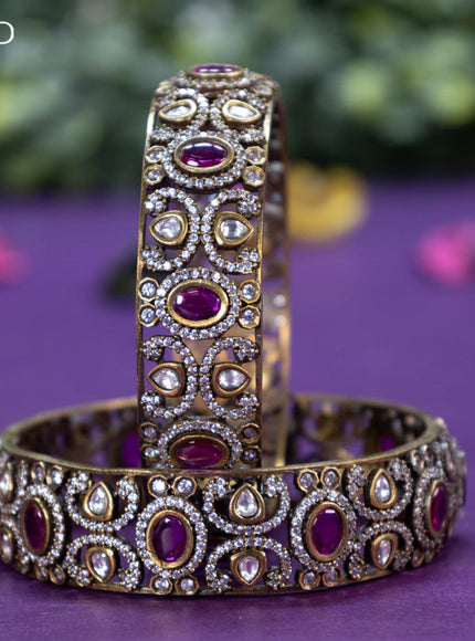 Victorian bangle with ruby and cz stones