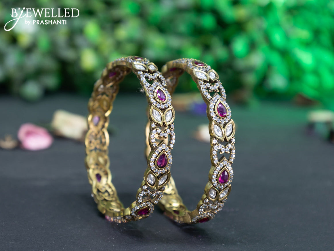 Victorian bangle with ruby and cz stones