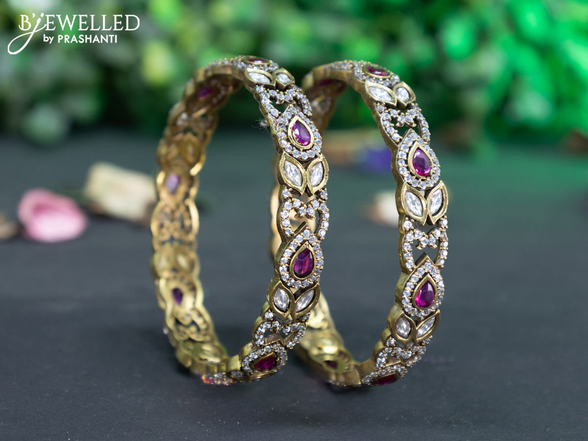 Victorian bangle with ruby and cz stones