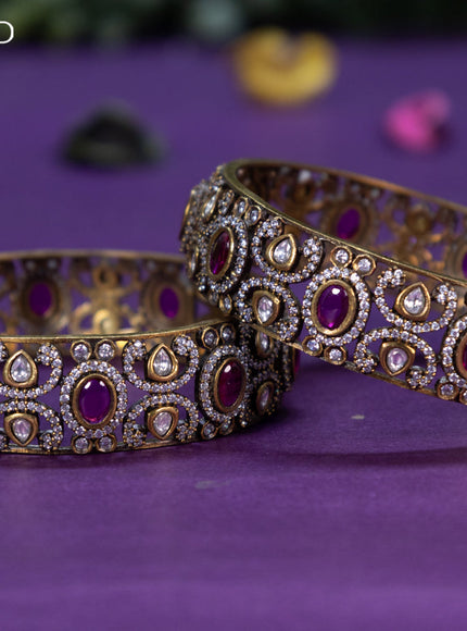 Victorian bangle with ruby and cz stones